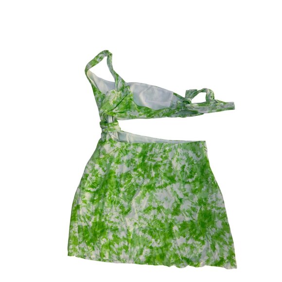 For The Love Of Lemons  Green Devon Cut Out One Shoulder Mini Dress Size S - Picture 13 of 16